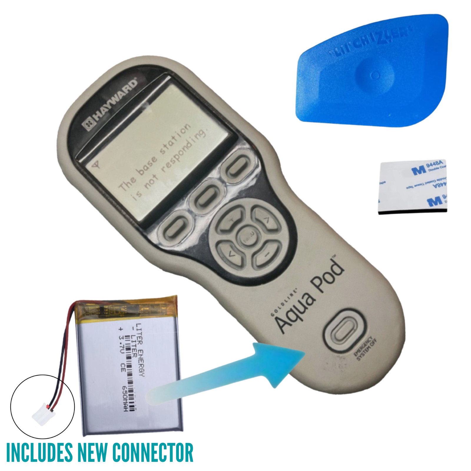 Replacement Battery KIT For Hayward AQL2-POD AquaPod Goldline Remote Control Plu