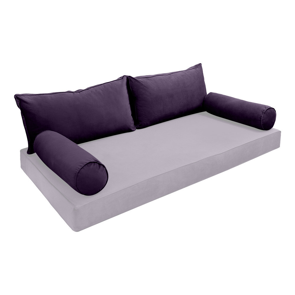 COVER ONLY Model V2 Full Velvet Same Pipe Indoor Daybed Cushion Bolster - AD339