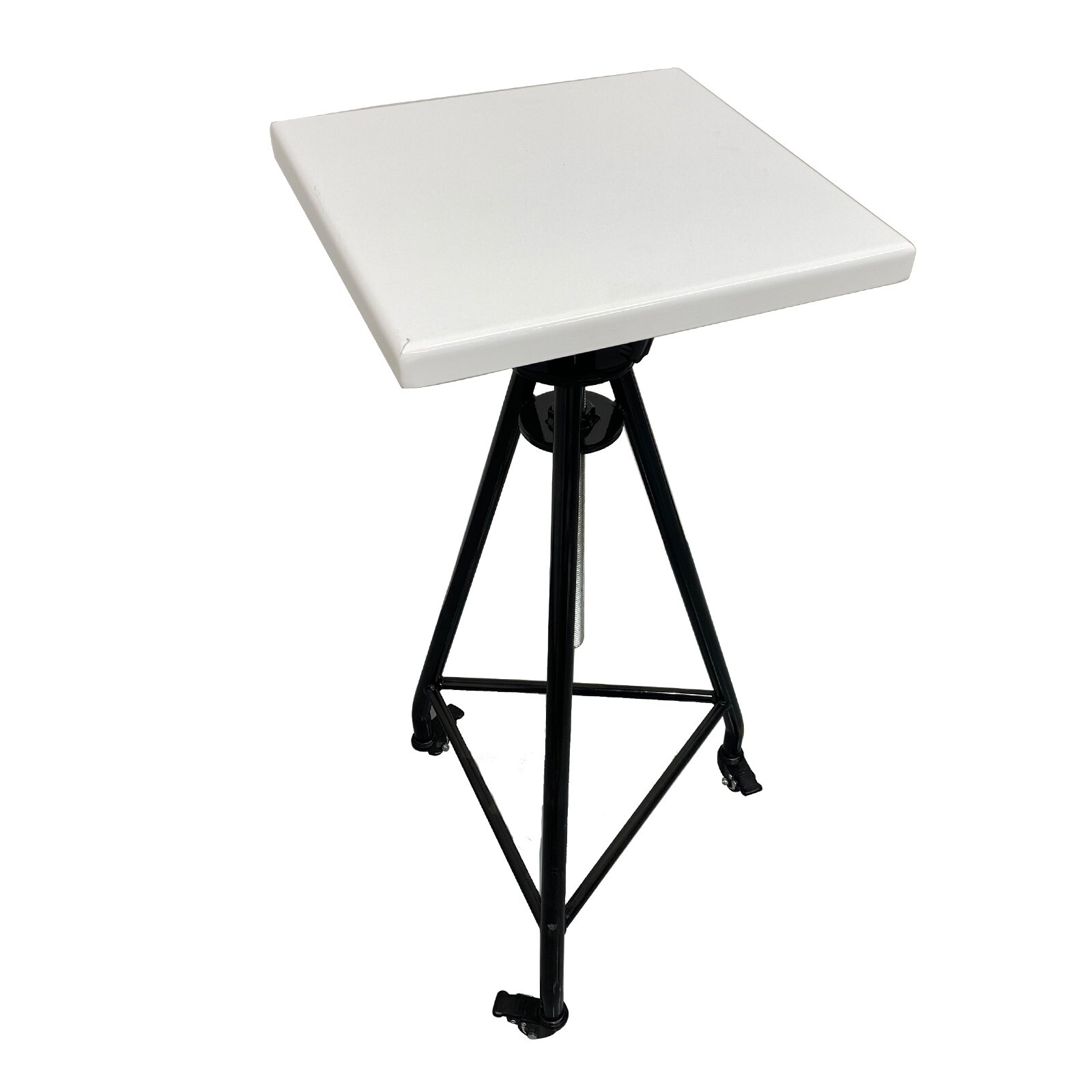 White Sculpture Turntable Rotatable Working Lifting Display Table Stand 15*15in