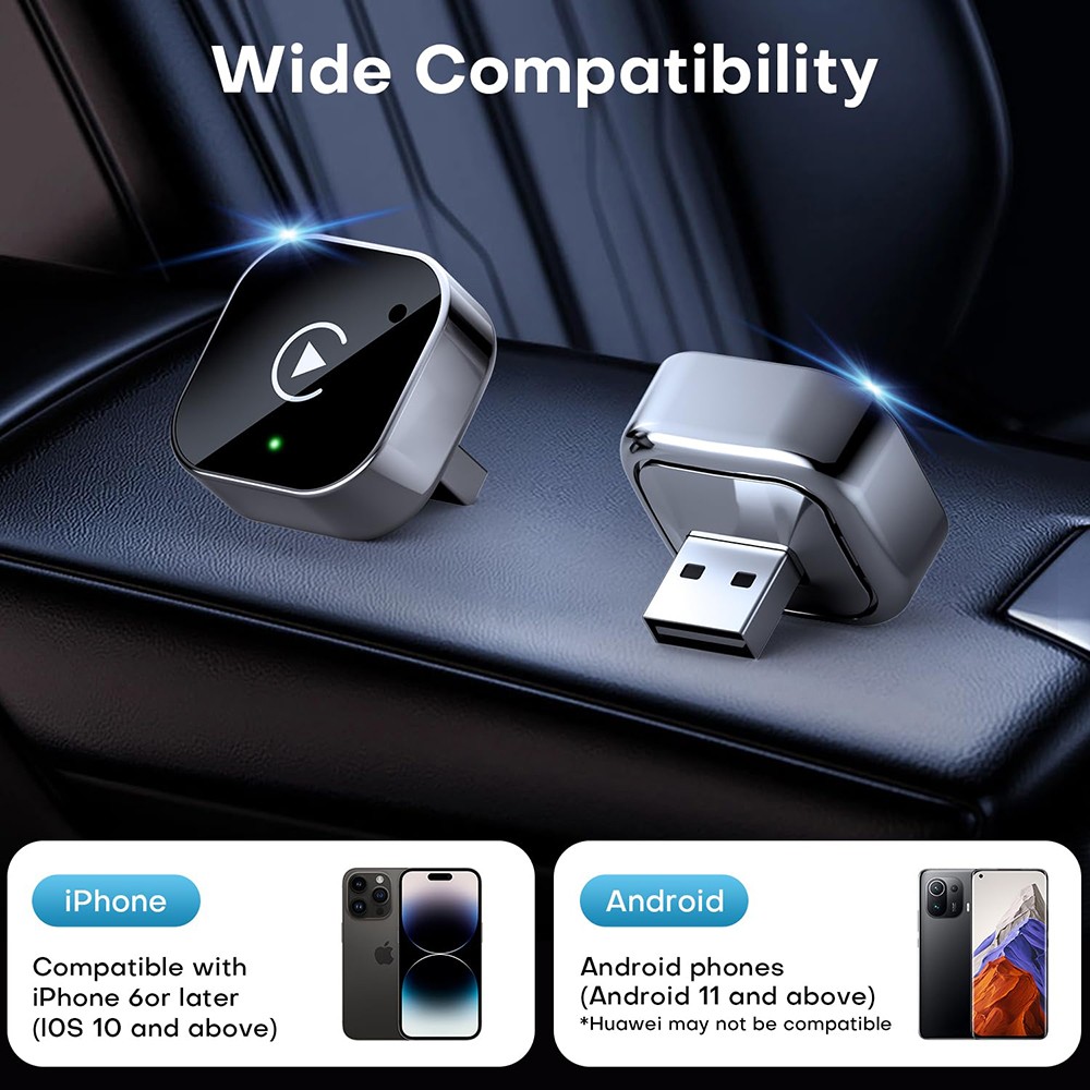 2025 USB Wireless CarPlay Adapter For iPhone Apple Wireless Dongle Plug ＆ Play