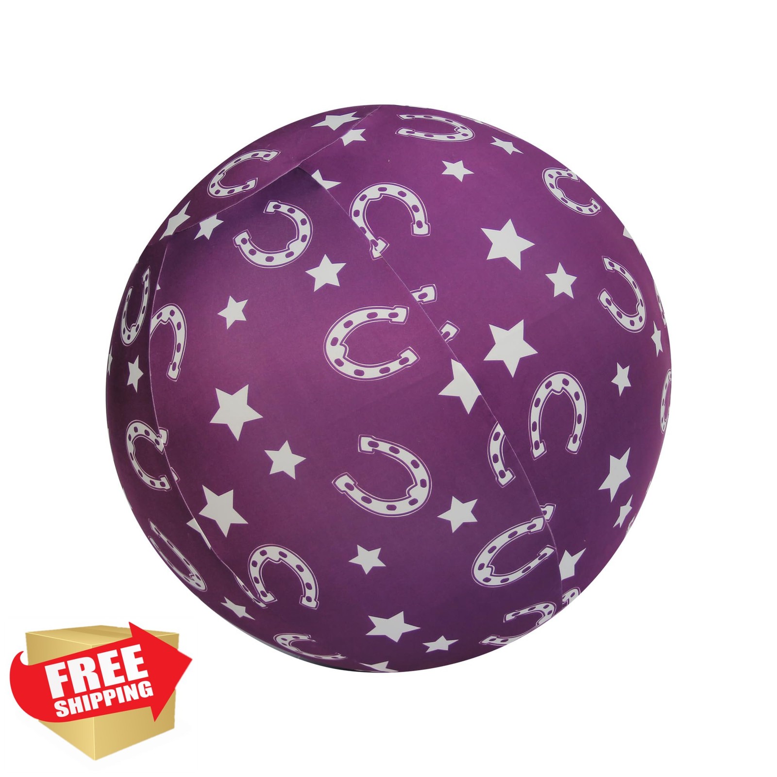 horzmetnex 40in Horse Ball Cover Noble Purple Horseshoe Pattern