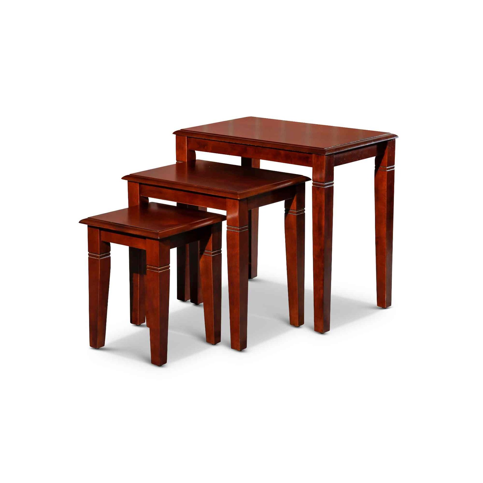 Three-piece set, birch veneer, solid rubber wood legs, medium density fiberboard