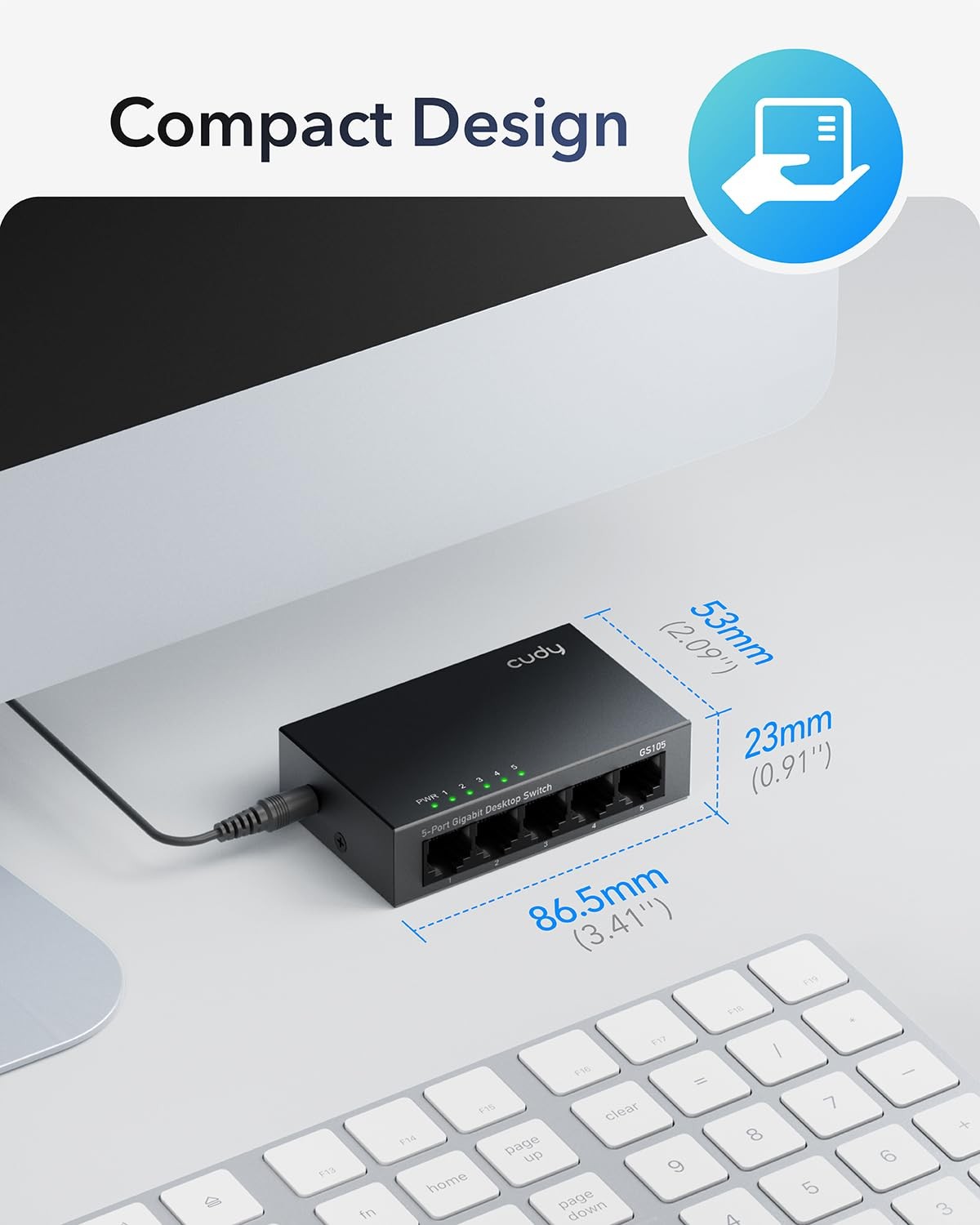 GS105 5-Port Gigabit Unmanaged Ethernet Switch, Network Hub, Ethernet Splitte...