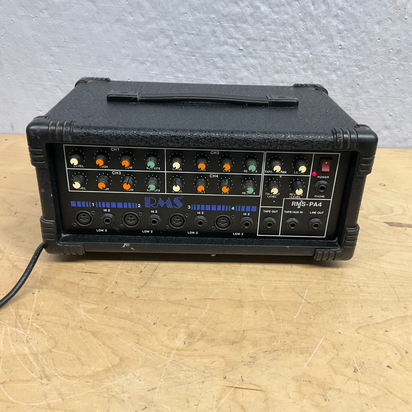 RMS PA-4 PA MIXER AMPLIFIER 200 WATTS Tested and Working NICE