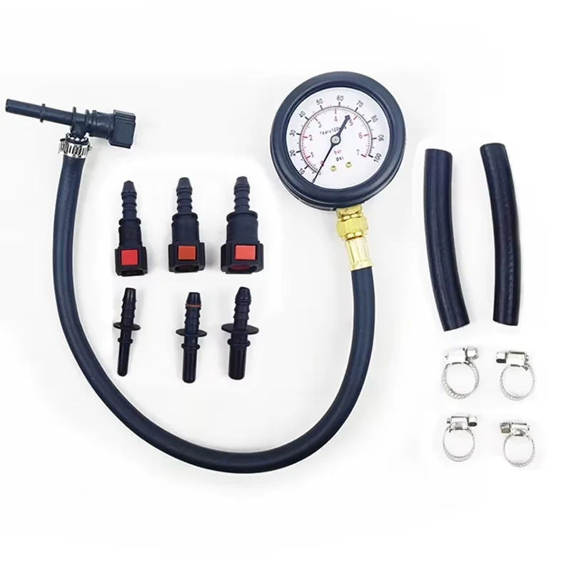 Car Motorcycle Automobile Fuel System Gasoline Pressure Gauge Tester 0-100PSI