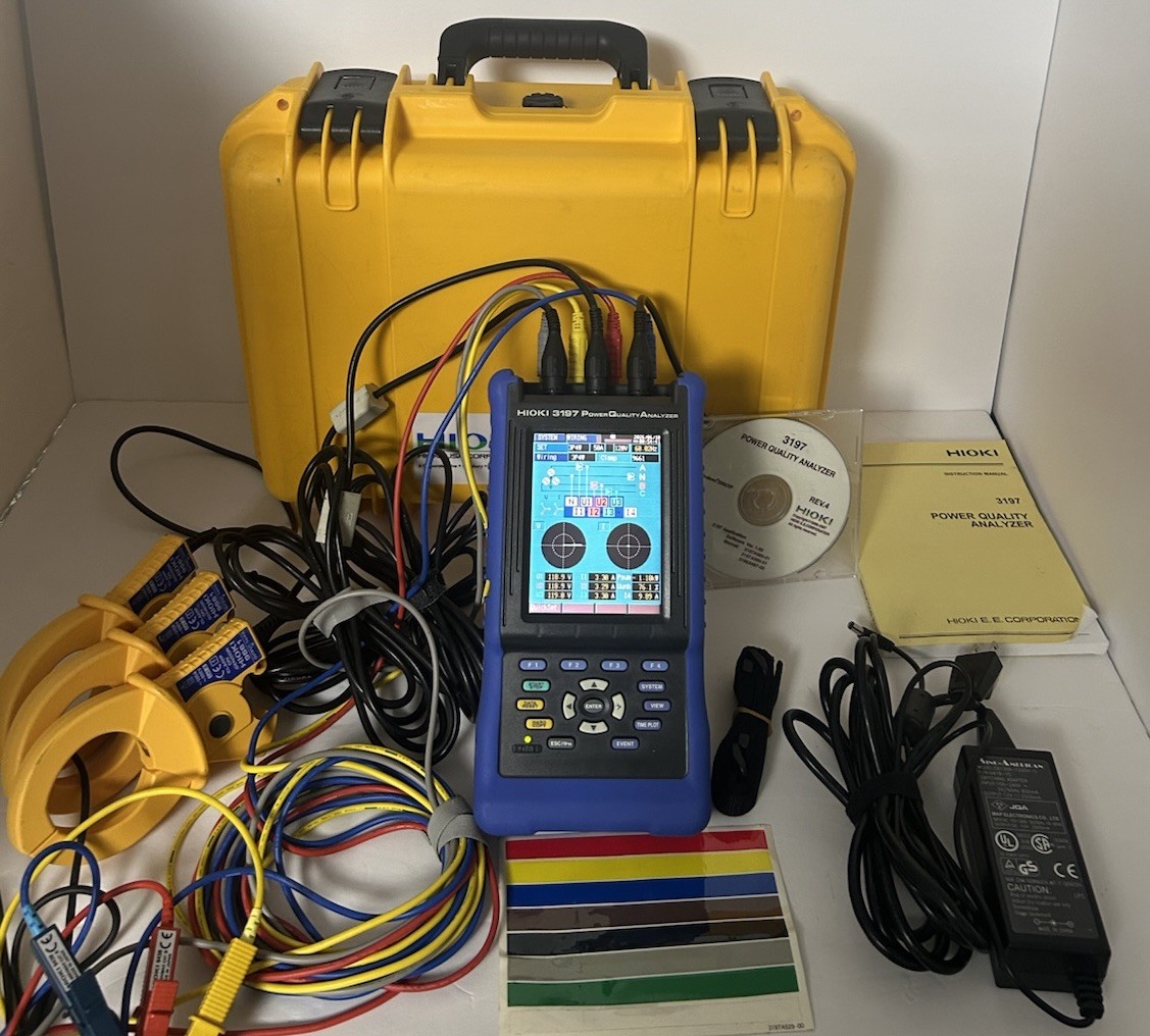 Hioki 3197 Three Phase HandHeld Power Quality Analyzer Meter