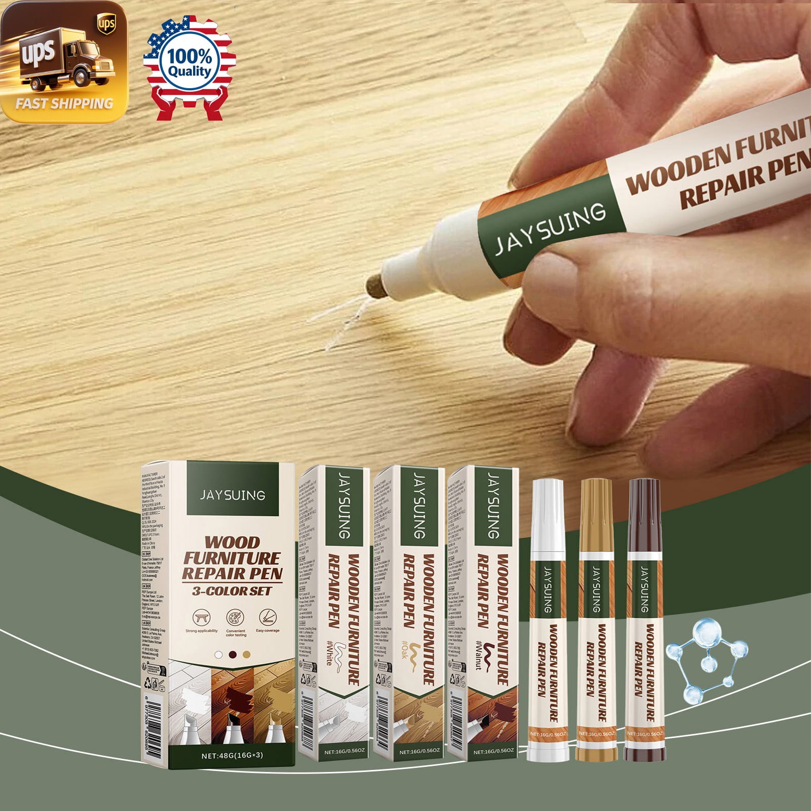Wood Door Repair Pen – Furniture Retouching Paint Floor Scratch Repair Daily 🪵