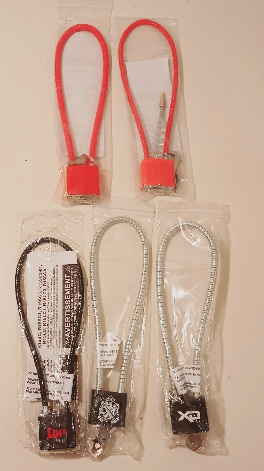 5 PC Gun Lock Lot Springfield Armory XD K400 & H&K Heckler Koch OEM Red Black