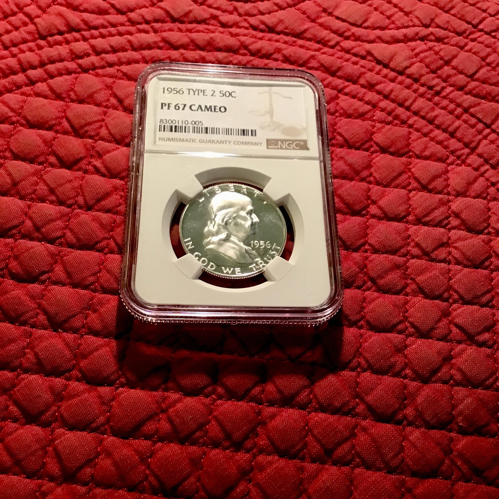 1956 Proof CAMEO! Silver Franklin 50c Type 2 NGC PF67 BEAUTIFUL CAMEO COIN!