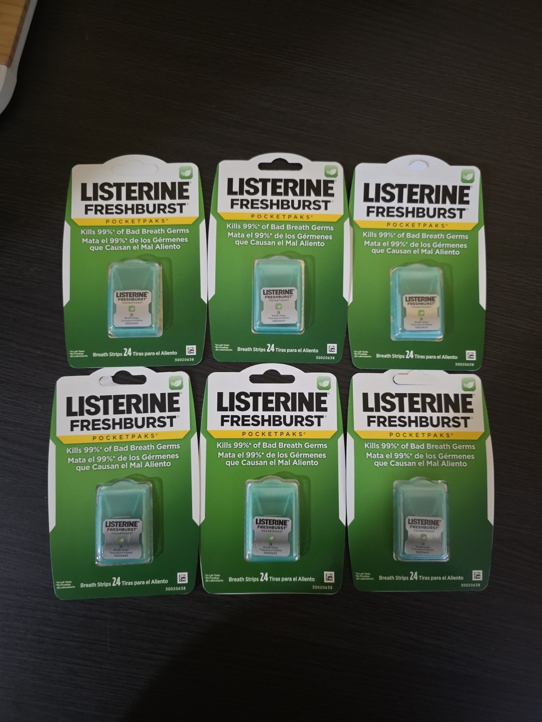New 6 Pack Listerine PocketPaks Breath Strips, Freshburst, 24 ct each Free Ship