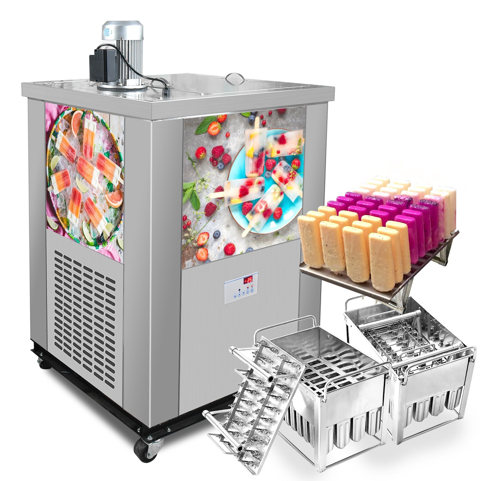 Kolice Commercial Double Mold set ice pop Machine,ice popsicles Making Machine