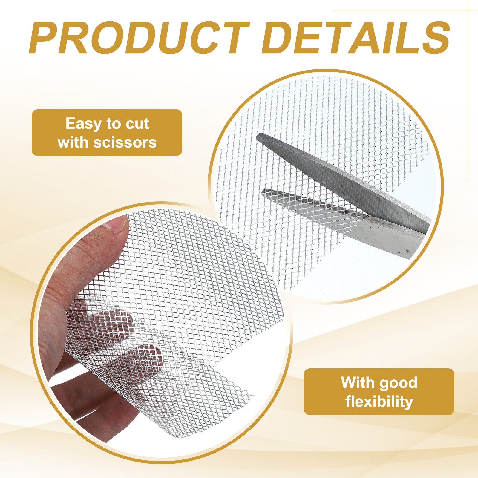 Aluminum Wire Mesh, 15.7" x 1ft Craft Wire Mesh, Silver
