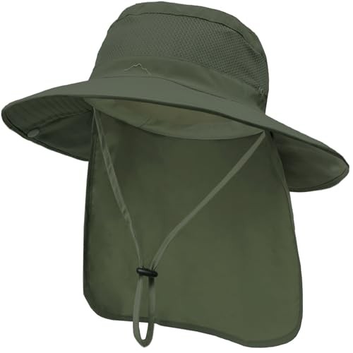 Sun Hats for Men Women Fishing Hat with Neck 1 1-army Green(neck Flap)