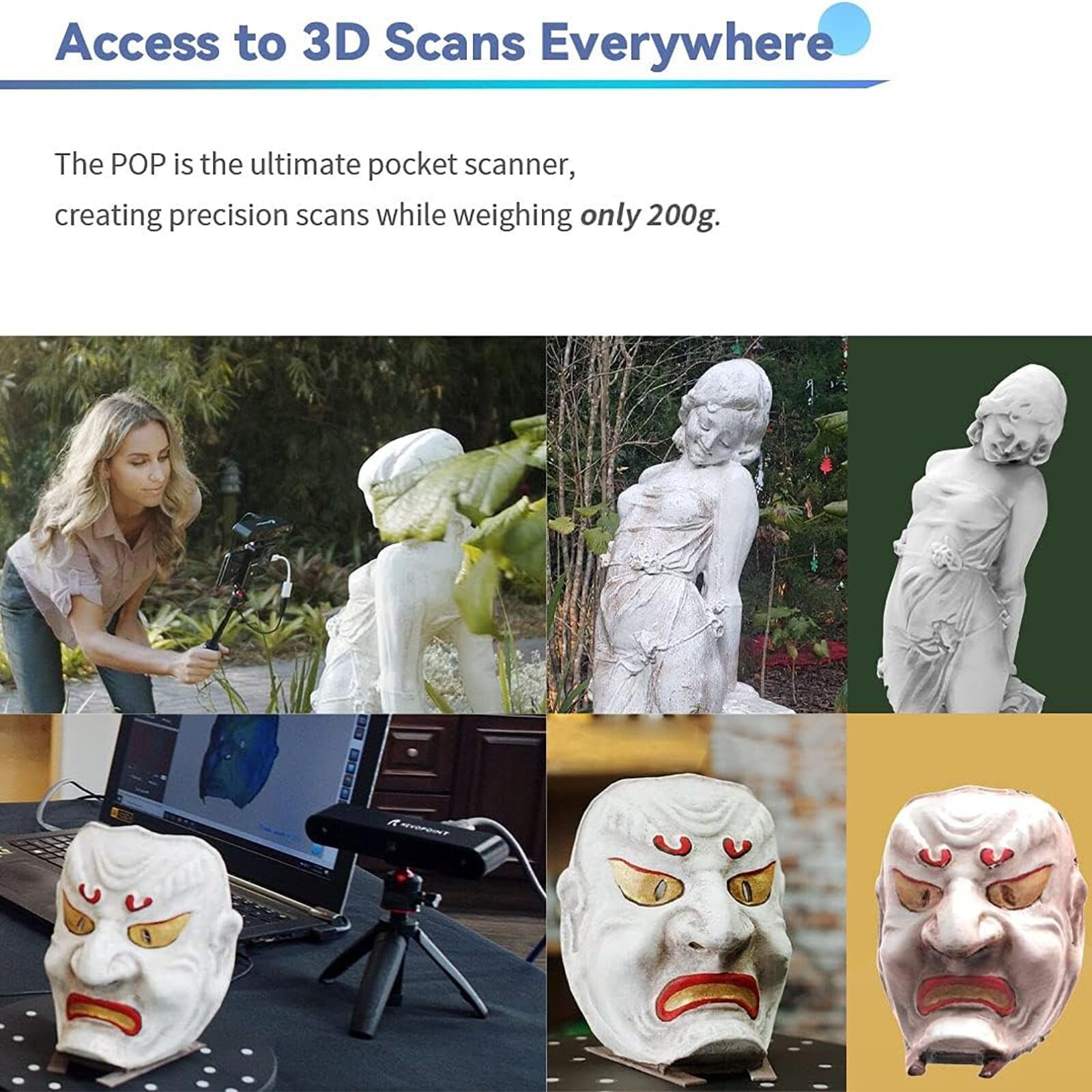 3D Scanner, HD 3D Color Modeling Scanners with 0.05mm Accuracy and 10fps Scan