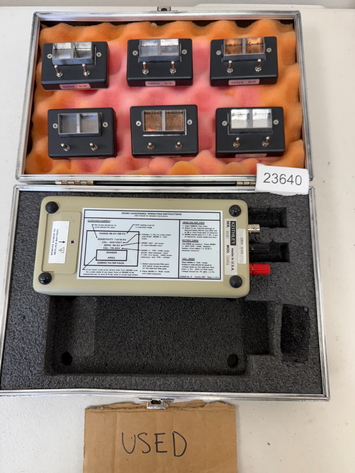 Keithley 35080A X-Ray Radiation Measurement Kit Mammo/Diagnostic