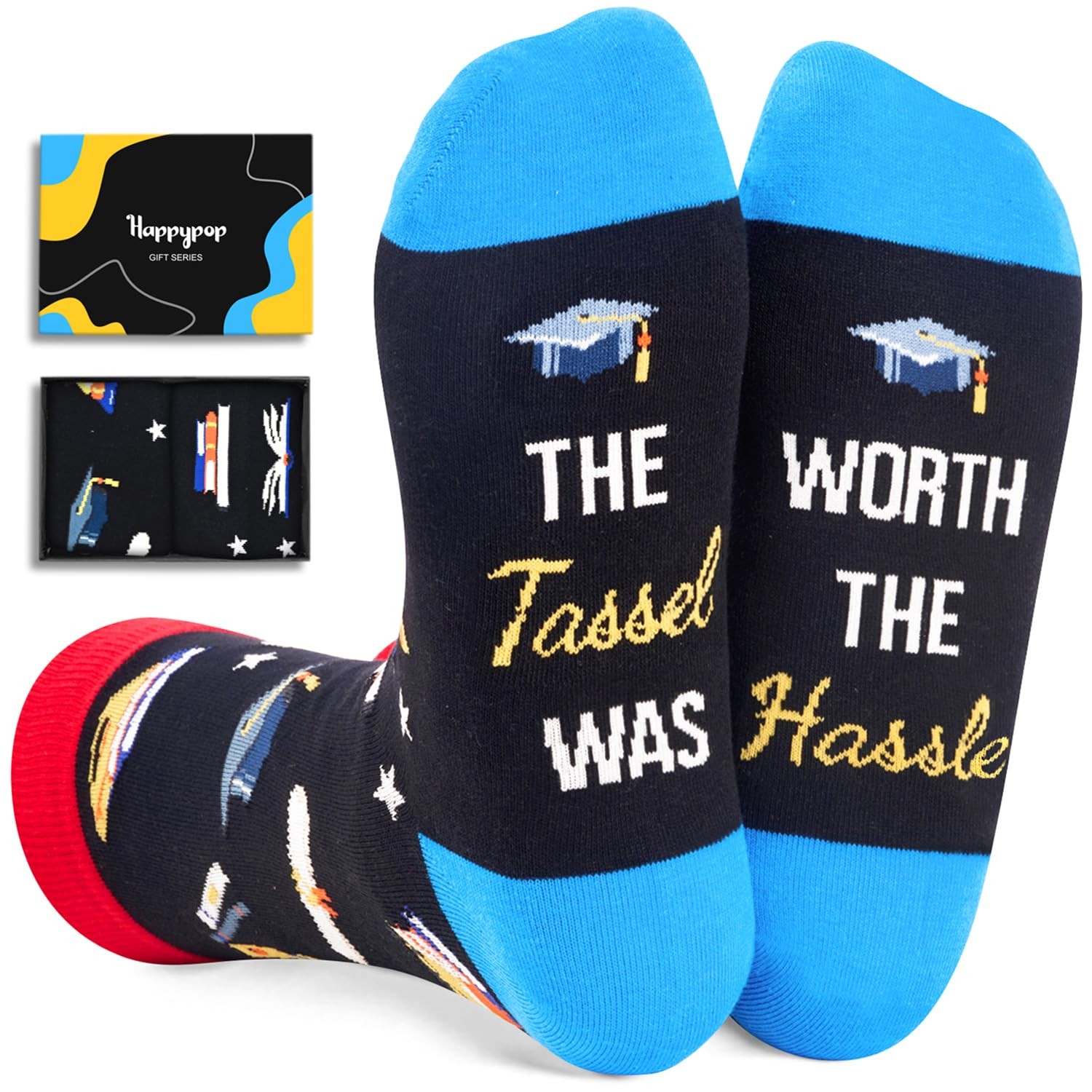 HAPPYPOP Graduation Gifts for Him Her - Socks Congrats Grad Gifts for Male Fe...