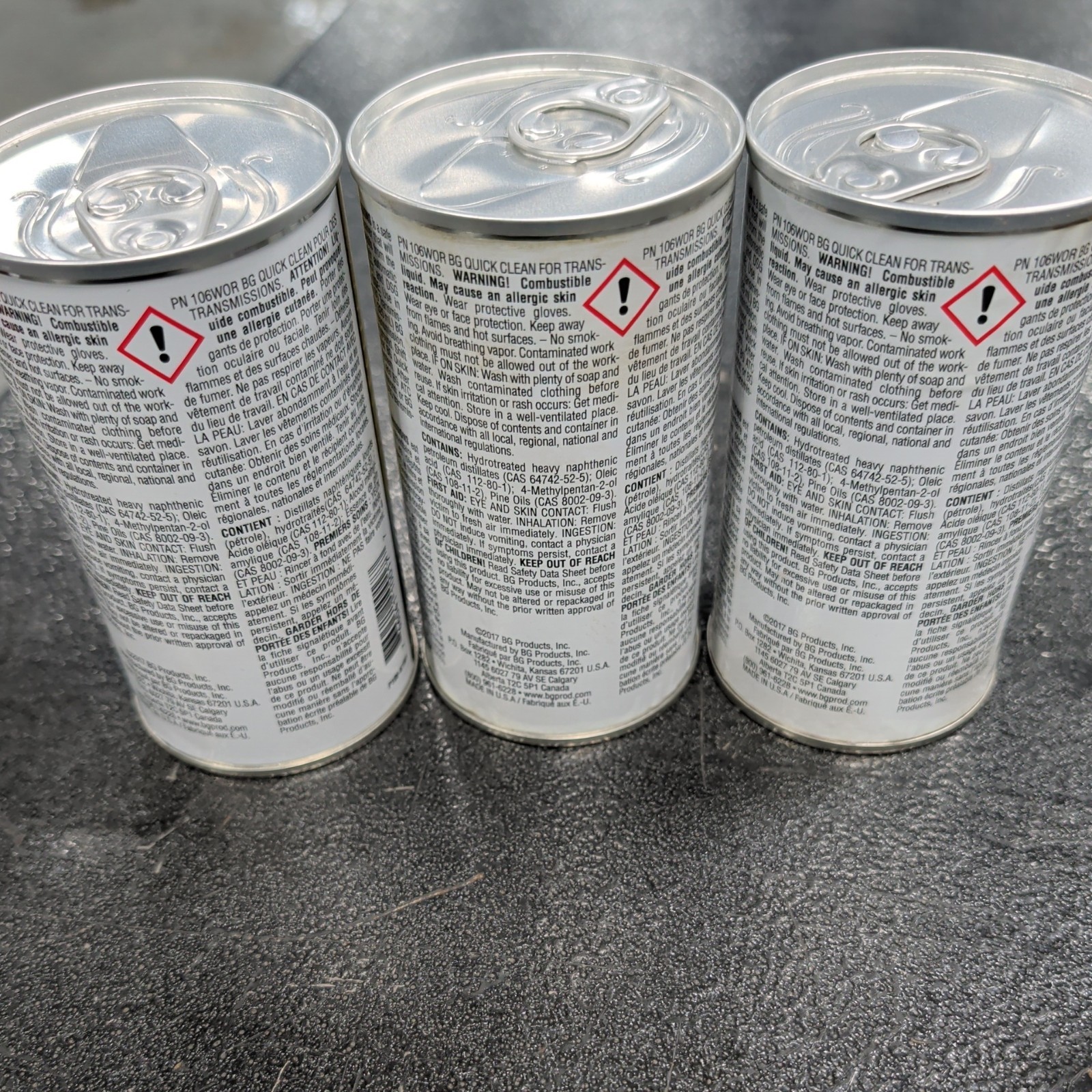 BG Quick Clean For Transmissions PN 106 set of 3 cans