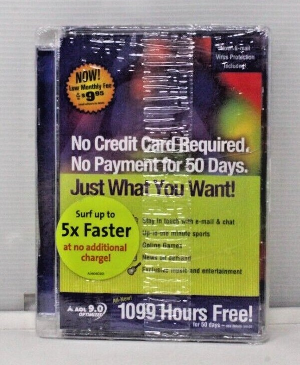 AOL 9.0 Optimized: 1099 Hours Free! (CD-ROM) - NEW