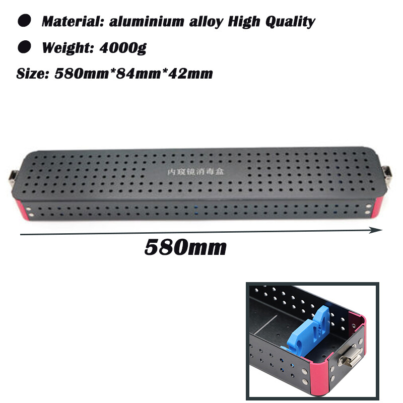 Aluminium alloy Black endoscope disinfection box sterilization tray steriizing