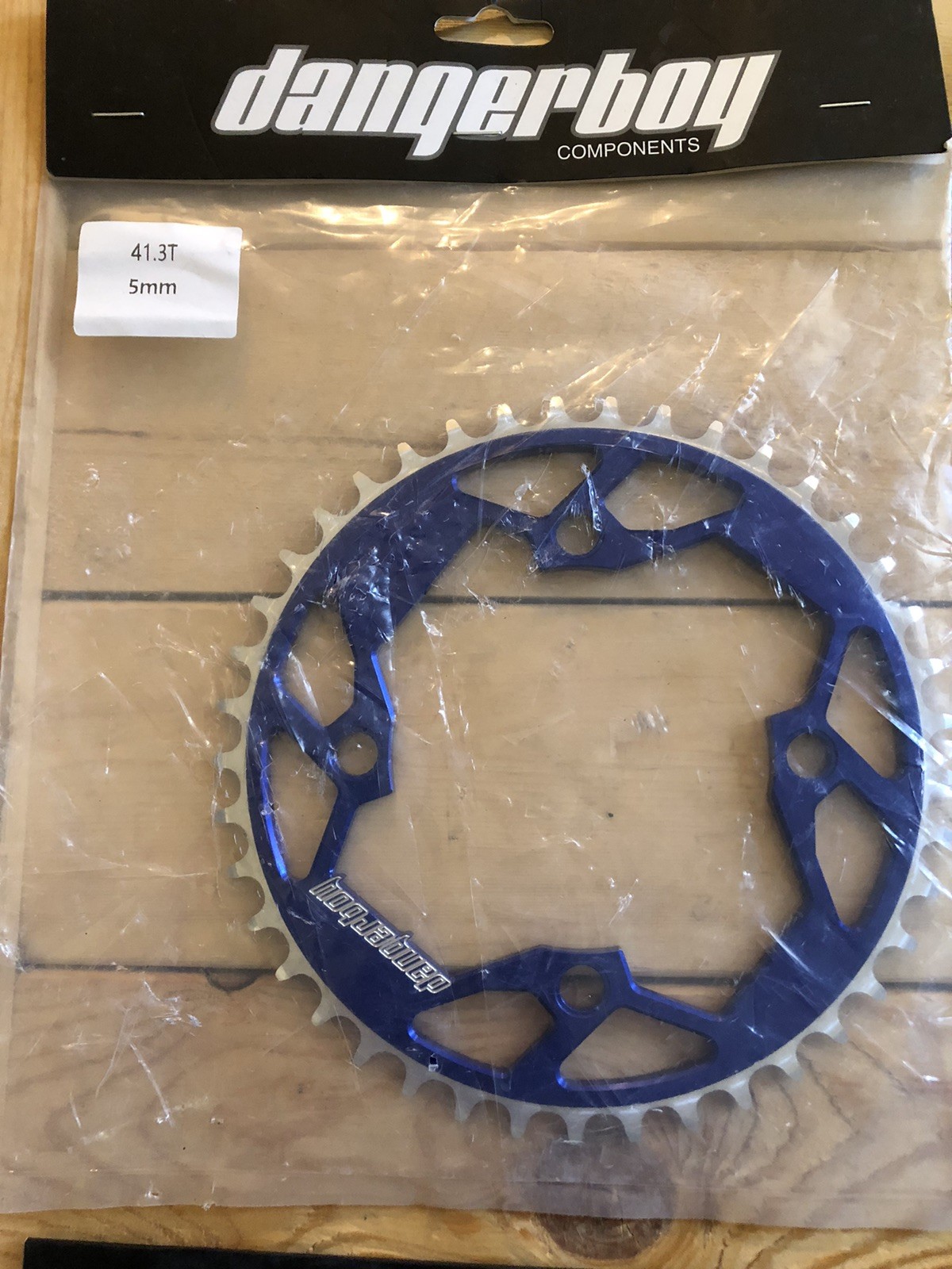 Decimal Chainring Dangerboy 4-Bolt 41.3T  5.0mm Blue  New!!  "SHIPS FREE"