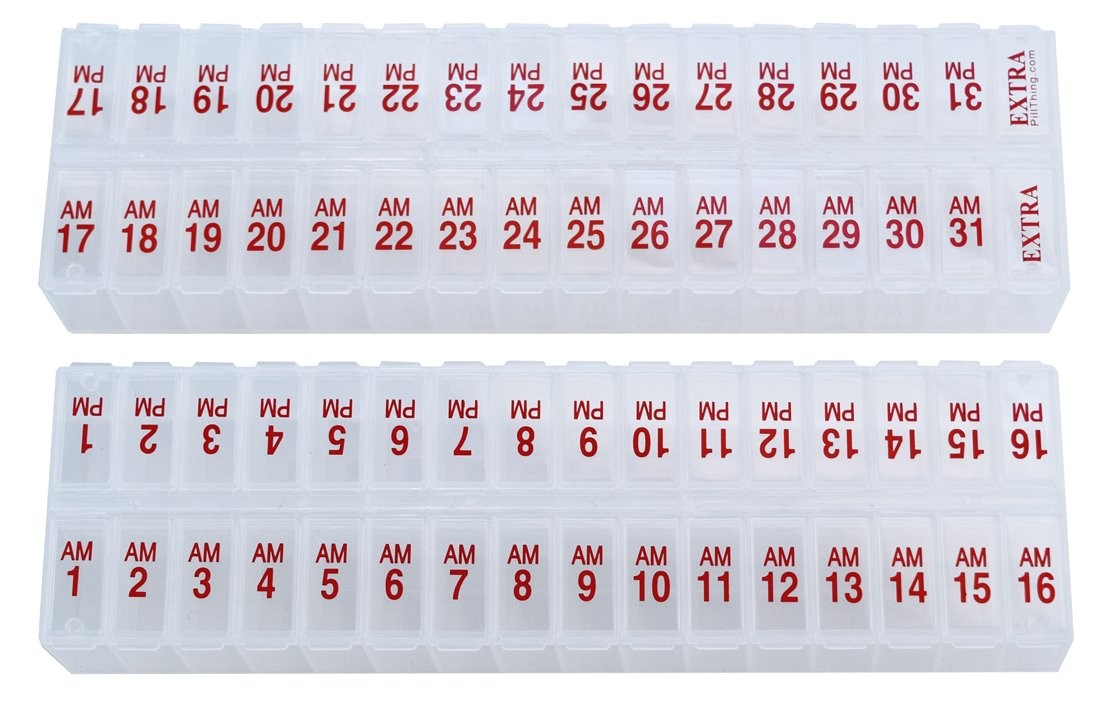 Large Clear Personal Pill Dispenser With Am Pm Compartments For 31 Days