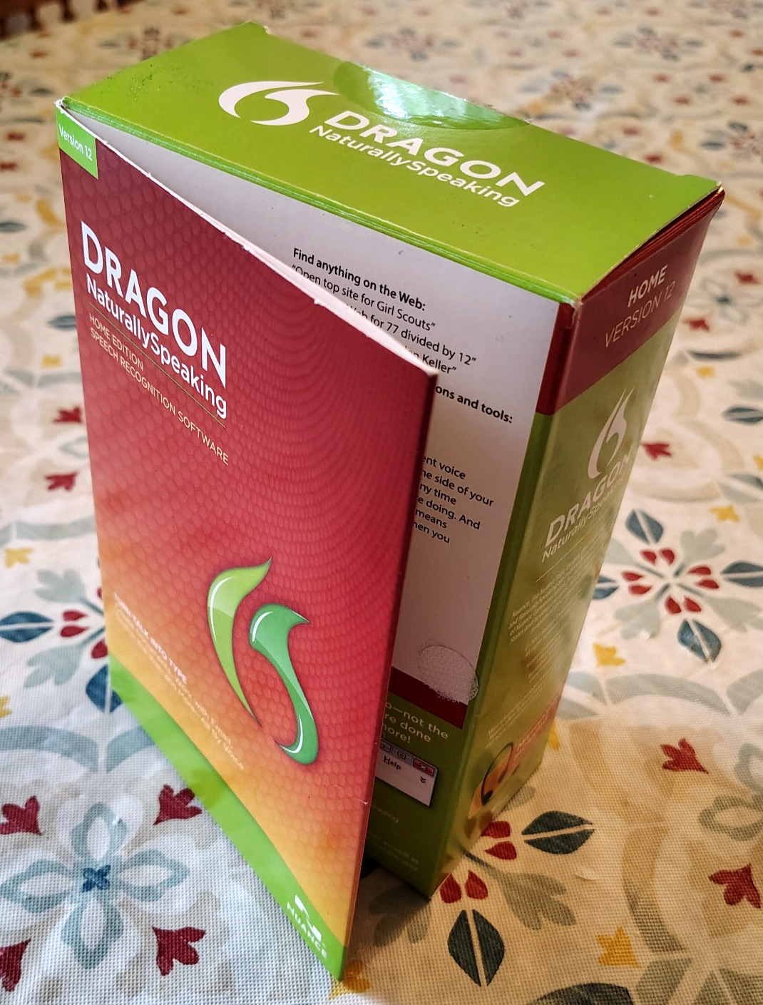 DRAGON Naturally Speaking Home Version 12 Speech Software Nuance NEW in Open Box