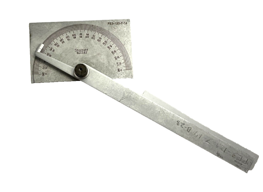 Starrett C183 STEEL PROTRACTOR RECTANGULAR HEAD