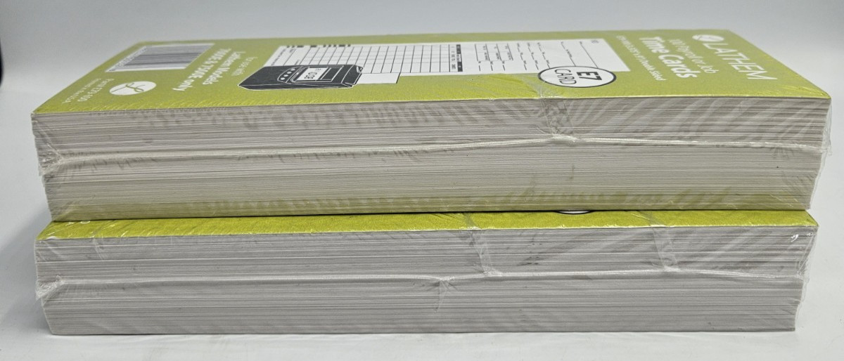 Lathem Time Cards 7000E & 7500E Time Clocks 100/Pack (E79-100) 896111 - 2 Pack