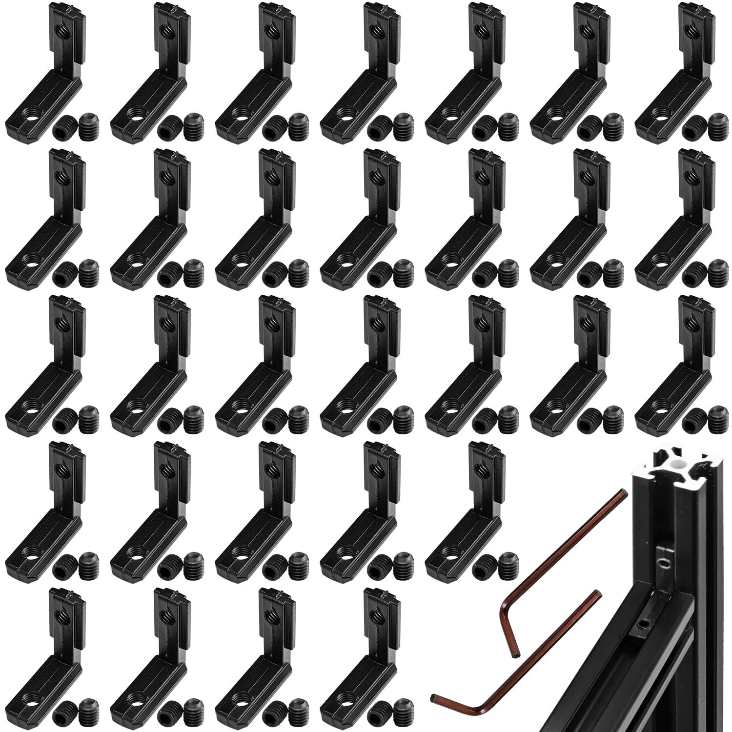 30Pcs 2020 Series L-Shape Interior Inside Corner Connector, 90 Degree Zinc Al...