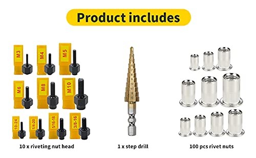 HIFESON Rivet Nut Tool Stainless Steel Nuts Set, Set
