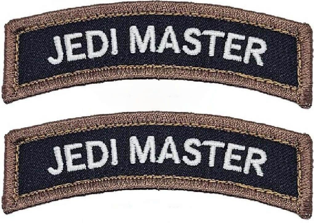 JEDI MASTER ROCKER TAB MORALE PATCH  | 2PC  Hook Backing 3.25"x1.0"  (jp10)