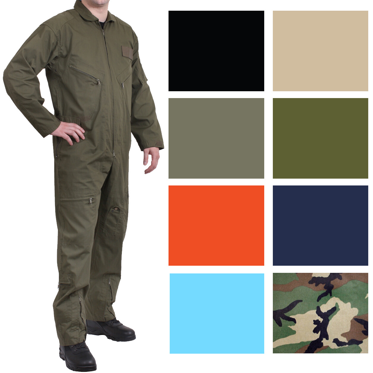 Flight Suit Work Coveralls Air Force Overalls Utility Jump Military Flightsuit
