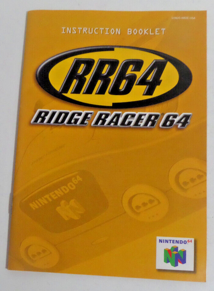 nintendo 64 RR64 ridge racers 64 video game booklet