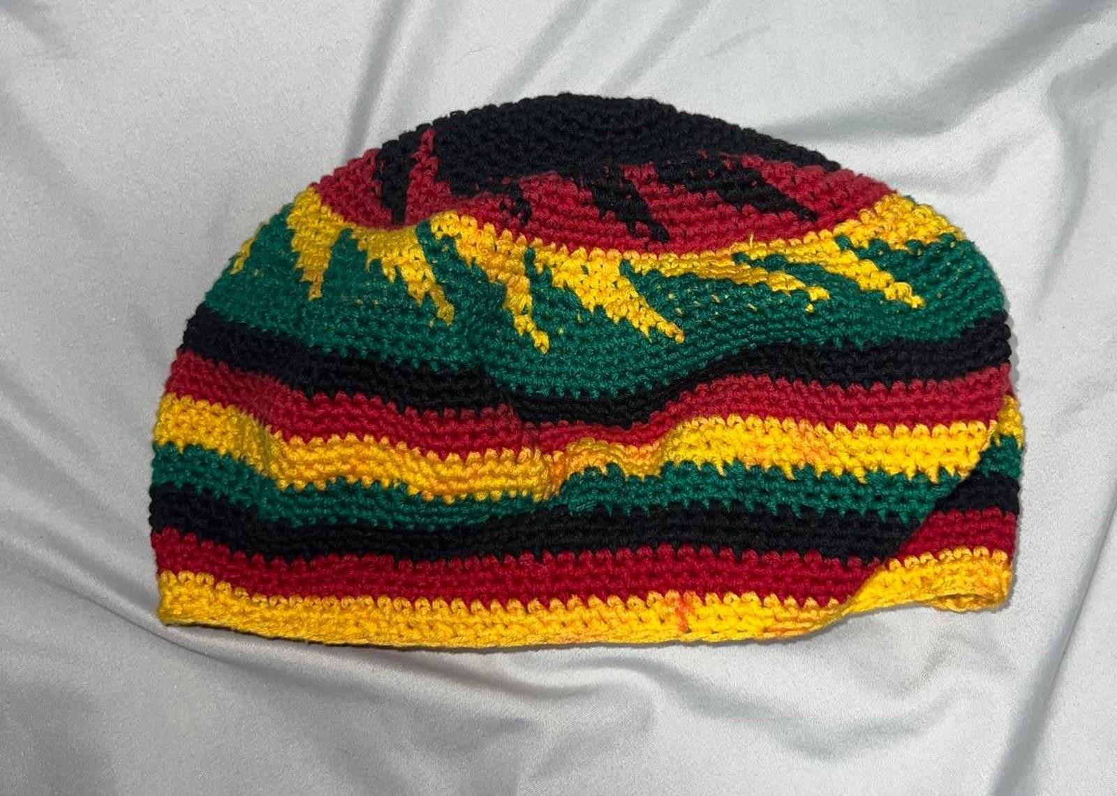 Handmade Crochet Beanie Vintage Hat with Colorful Spiral Design
