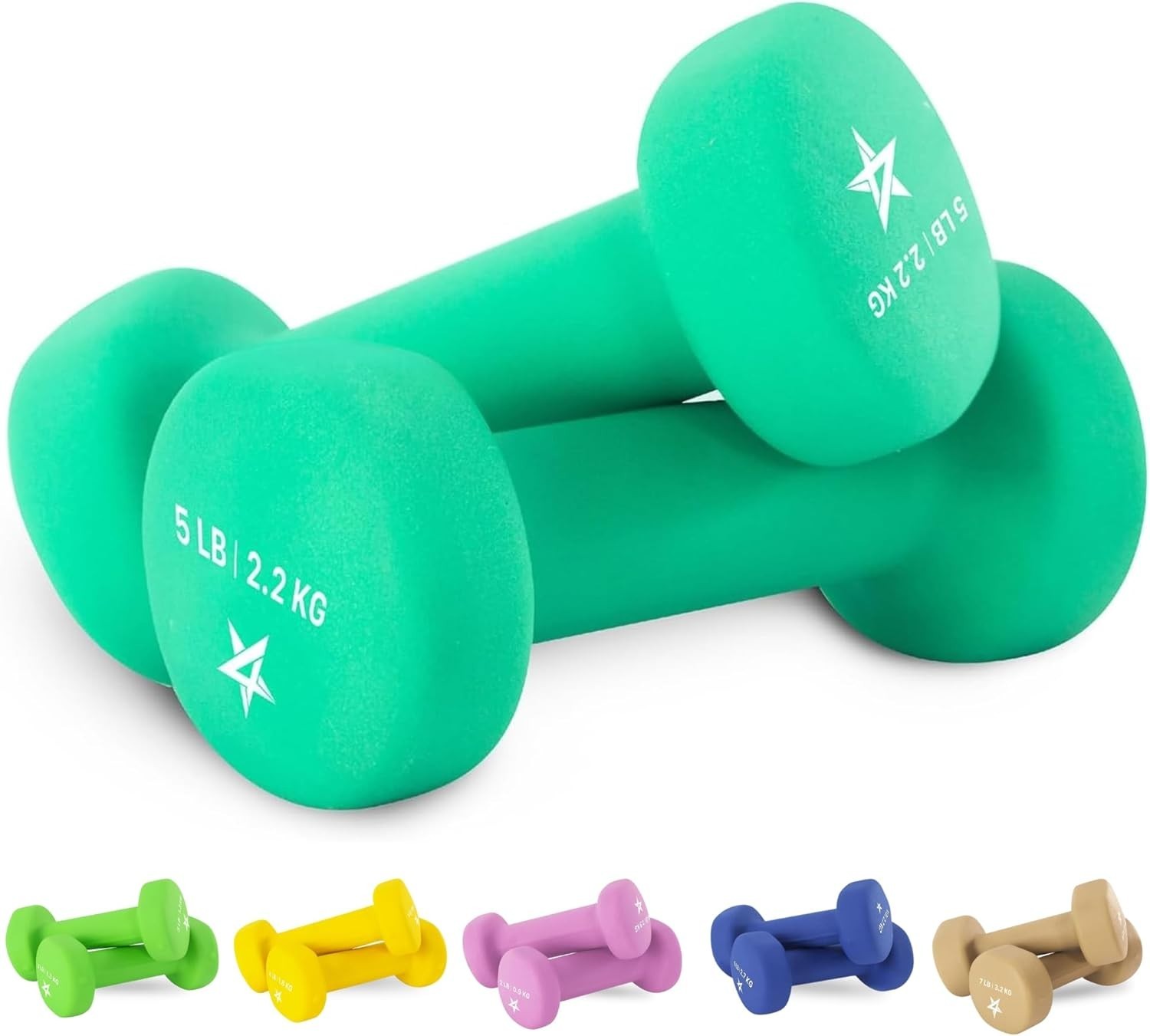 5 lbs Dumbbells Neoprene with Non Slip Grip – Great for Total Body Workout