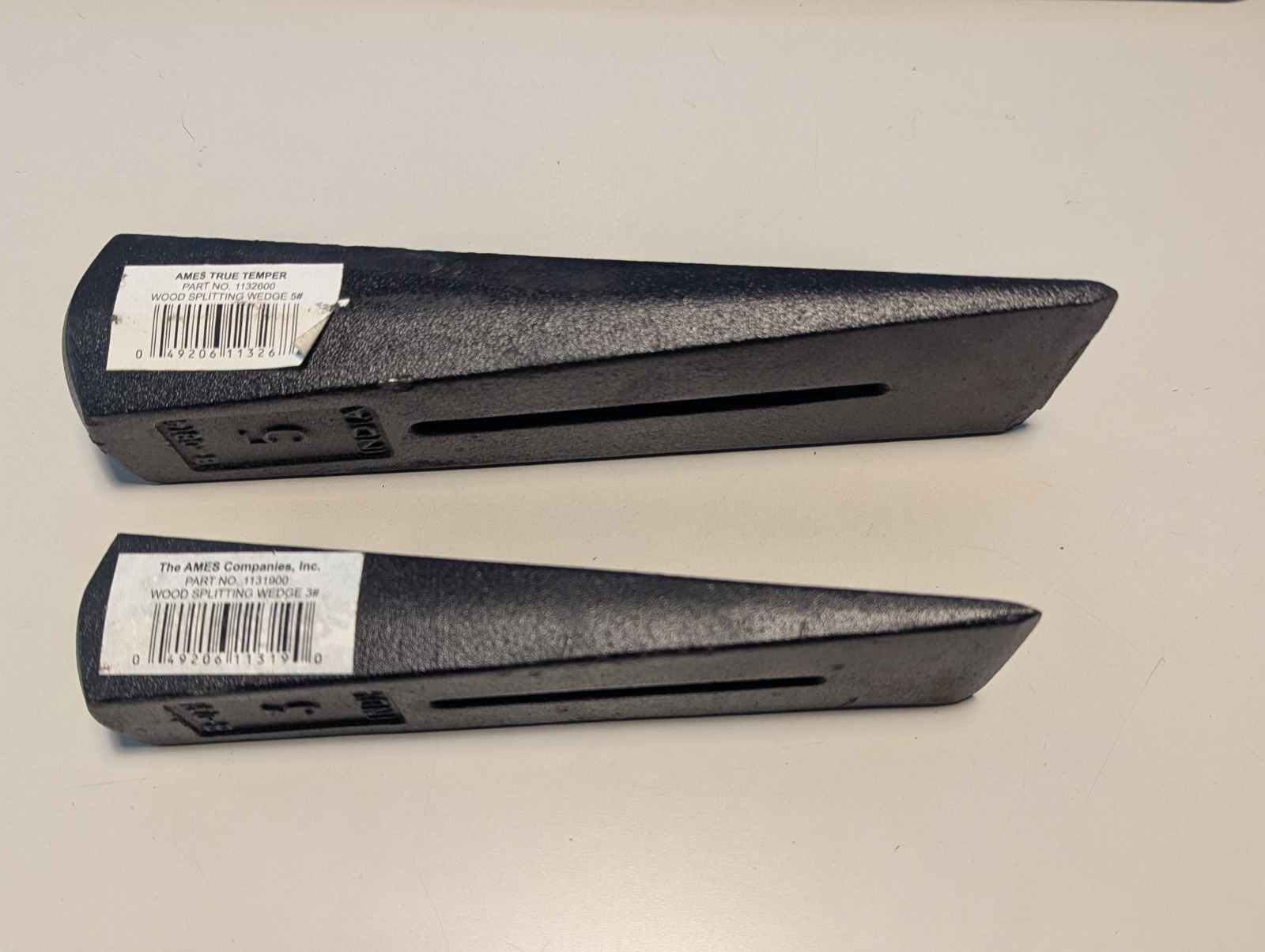 AMES TRUE TEMPER 1 PAIR 5 LB & 3 LB WOOD SPLITTING WEDGE 2-1/2" WIDE
