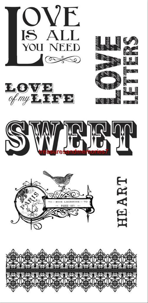 Fiskars Simple Stick Repositionable Rubber Stamps MUSIC SHEET Love Letters