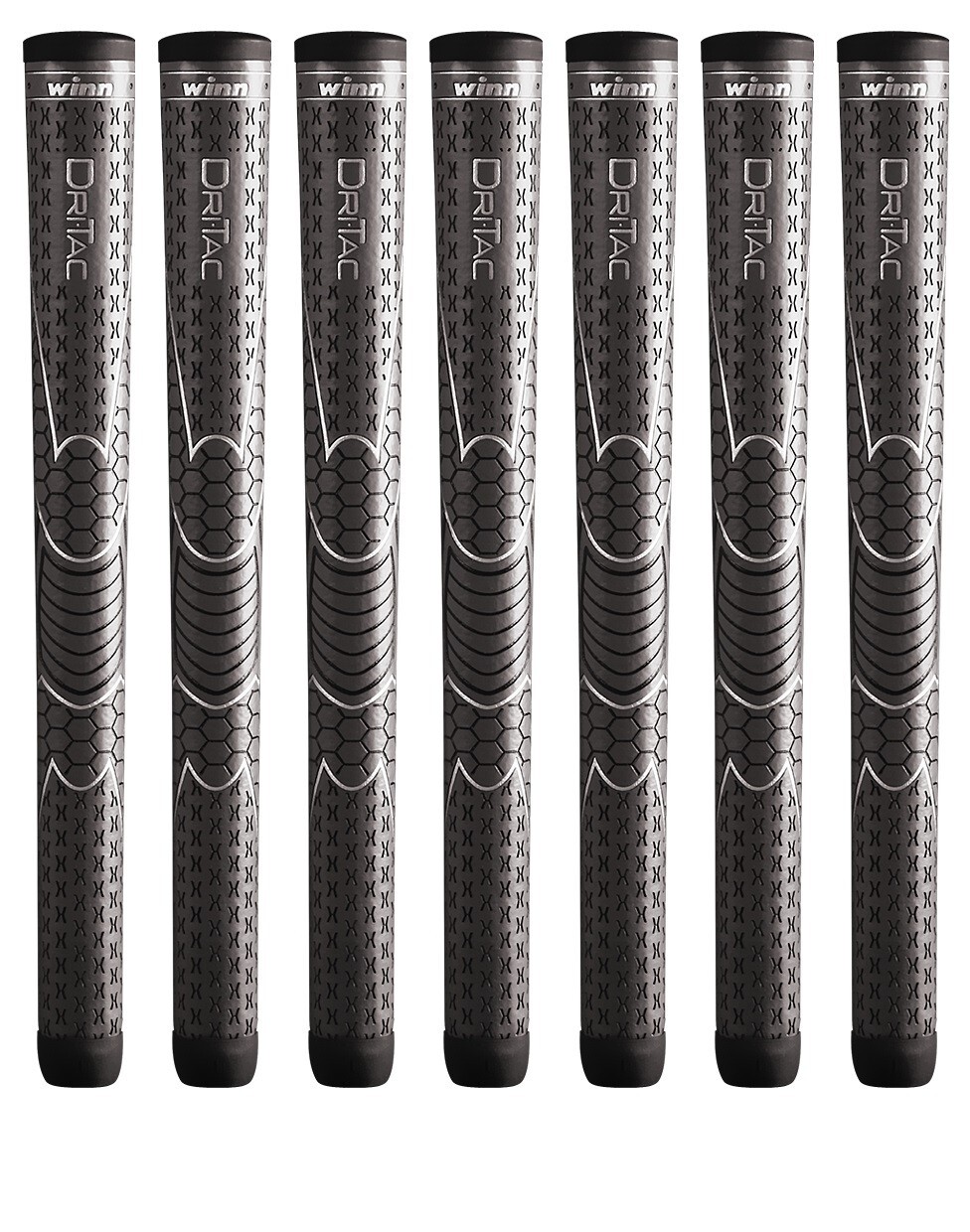 Set of 7 - Winn Dri-Tac Oversize Grip - Gray (7DT-DG)