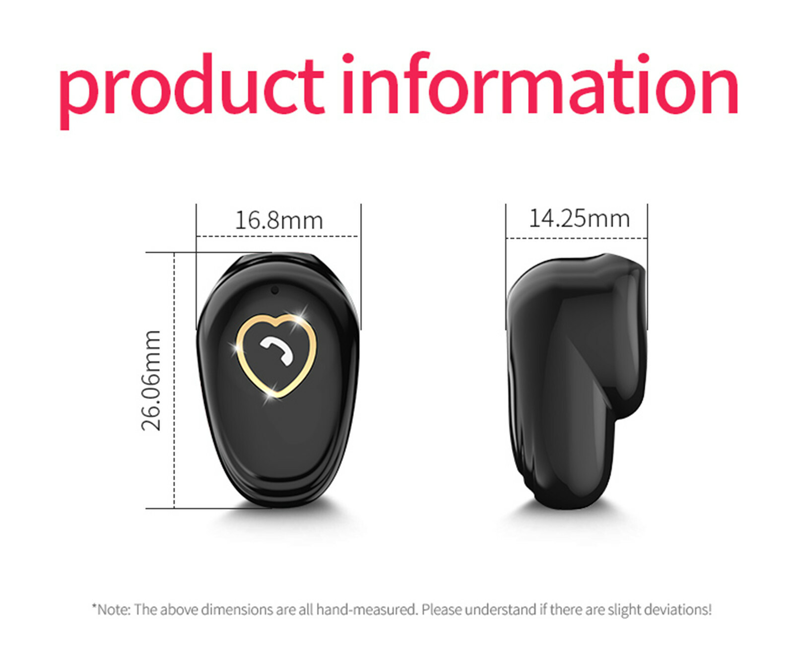 Bluetooth Earphone Wireless Earbud Headphone w/ Mic for iOS Android Cell Phones