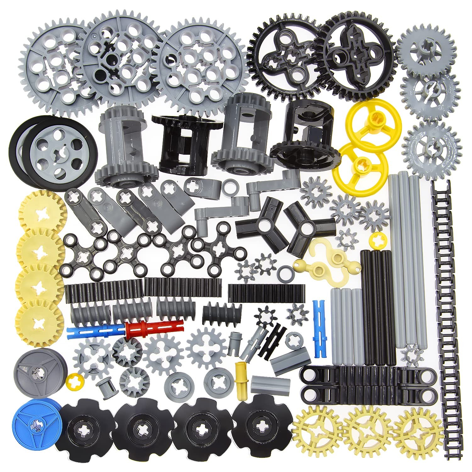 100+PCS Technic Gears and Axles Compatible with TechnicSets,GearsRack GearsPi...
