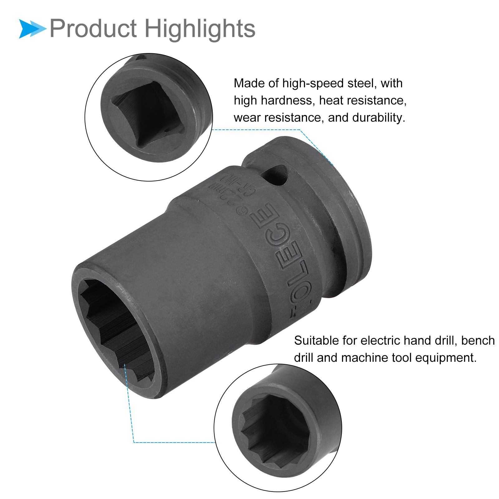 Impact Socket 3/4" Drive 22mm Socket 56mm 12 Point for DIY Hand Making