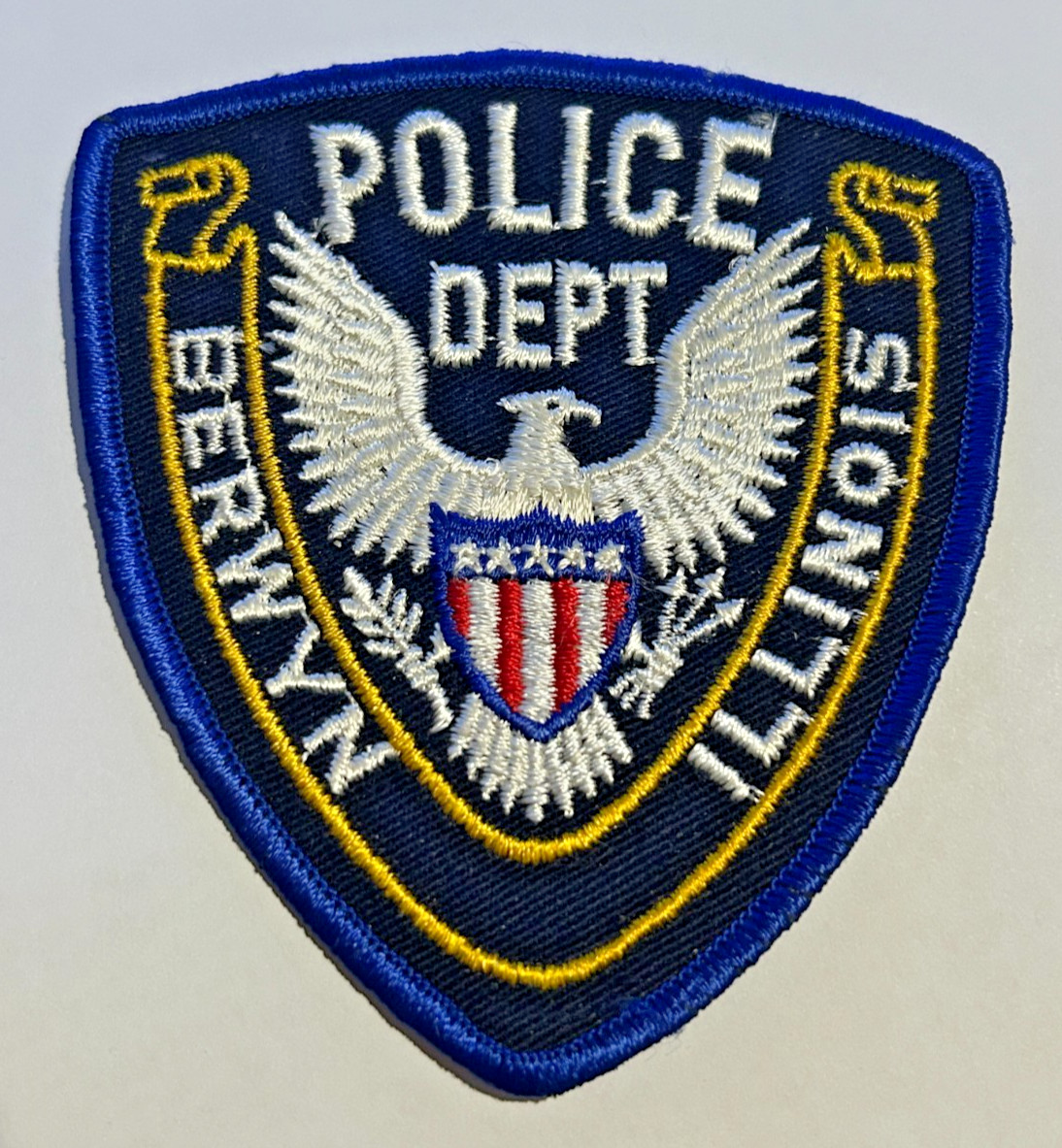 Vintage Berwyn Illinois Police White Letters Patch Unused