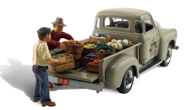 Woodland Scenics HO 1/87 PAUL'S FRESH PRODUCE pickup truck load AutoScenesAS5561