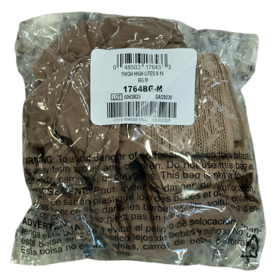 Truform Lites Ladies' Sheer Thigh Highs 8-15 Stockings #1764 Medium Beige