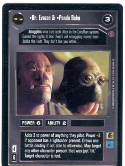 Dr Evazan & Ponda Baba Reflections  Star Wars CCG  NM swccg