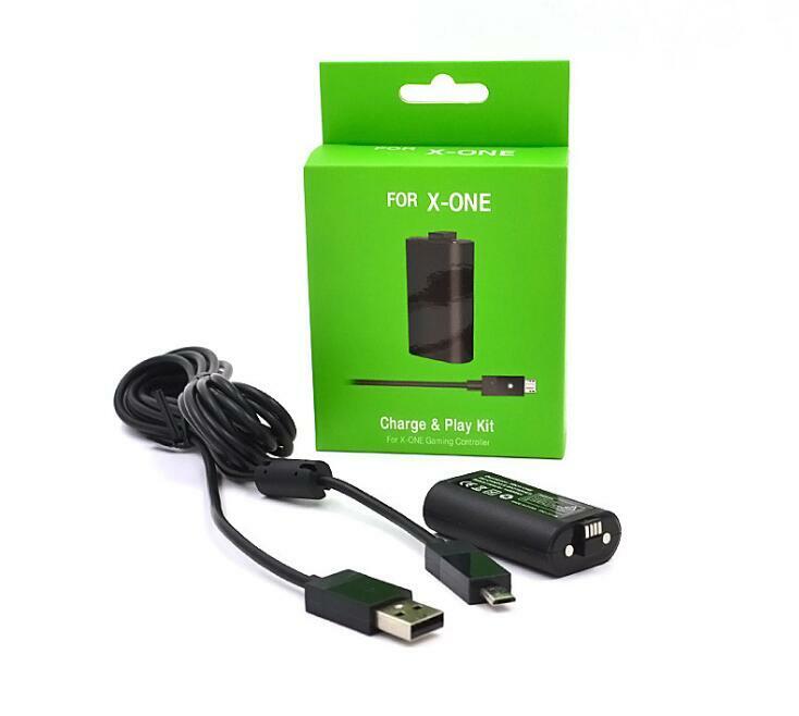 (2 Pack) For X Box One Charge and Play Kit Rechargeable Battery & Charging Cable