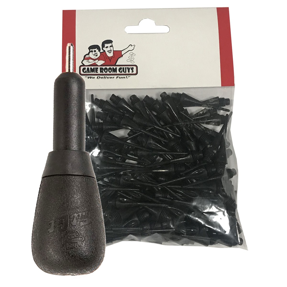 Dart Soft Tip Remover Extractor Tool and 100 1/4" Black Dart Tips