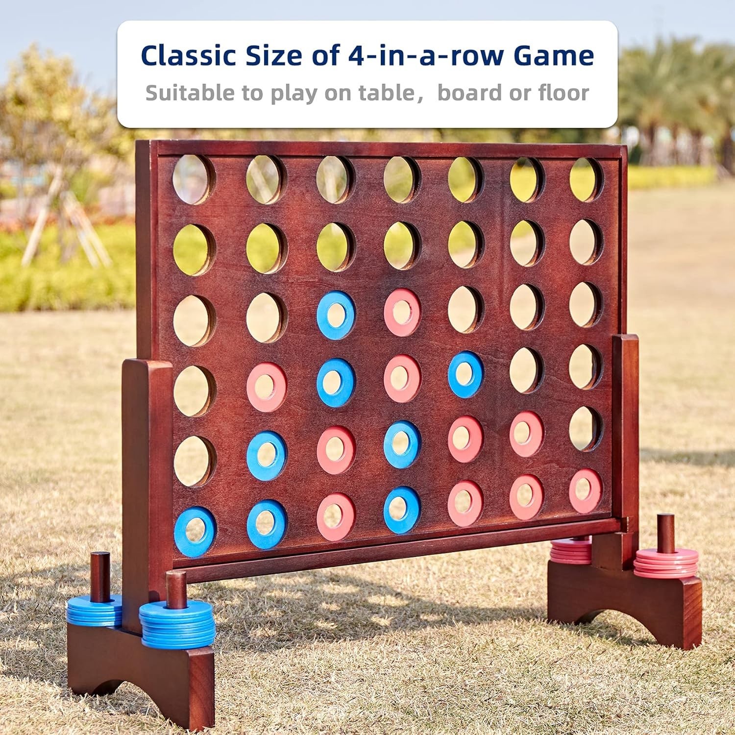 Giant Wooden 4‑in‑a‑Row Game, Indoor/Outdoor