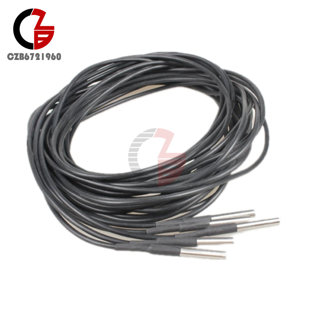 Waterproof DS18B20 Digital Temperature Humidity Sensor Probe Thermistor Cable 3M