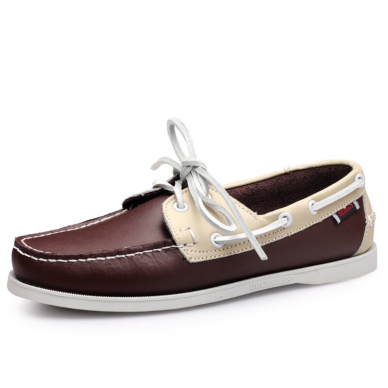 Genuine Leather Mens Comfortable Casual Boat Shoes Fashion Loafers Driving Shoes